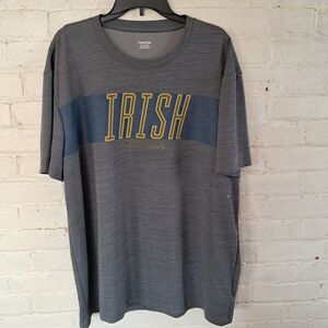 Captivating Athletic Tshirt Size 3XL Grey Notre Dame Irish Breathable
